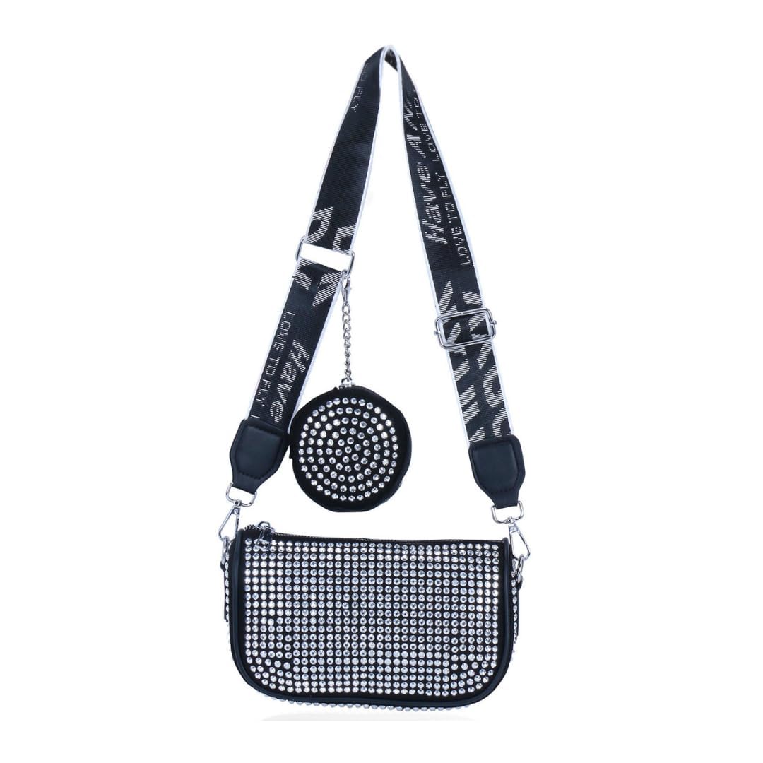 Crossbody Sling Bag With Pack of Combo Coin Pouch For Women Detachable Broad Belt Stylish Evening Clutch Handbags, Ladies Purse For Party Wedding Wide Shoulder Strap Side Square Bling Bag (Silver) (B0CPWJK383) Amazon Price History, Amazon Price Tracker
