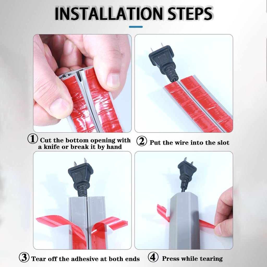 Anti-Step Canaleta Cables Suelo Impermeable Canaleta Pasacables Suelo Retardante De Llama Cubre Cables Suelo Adhesiva Protector De Cable De Suelo (Color : D40-A, S : 6m)
