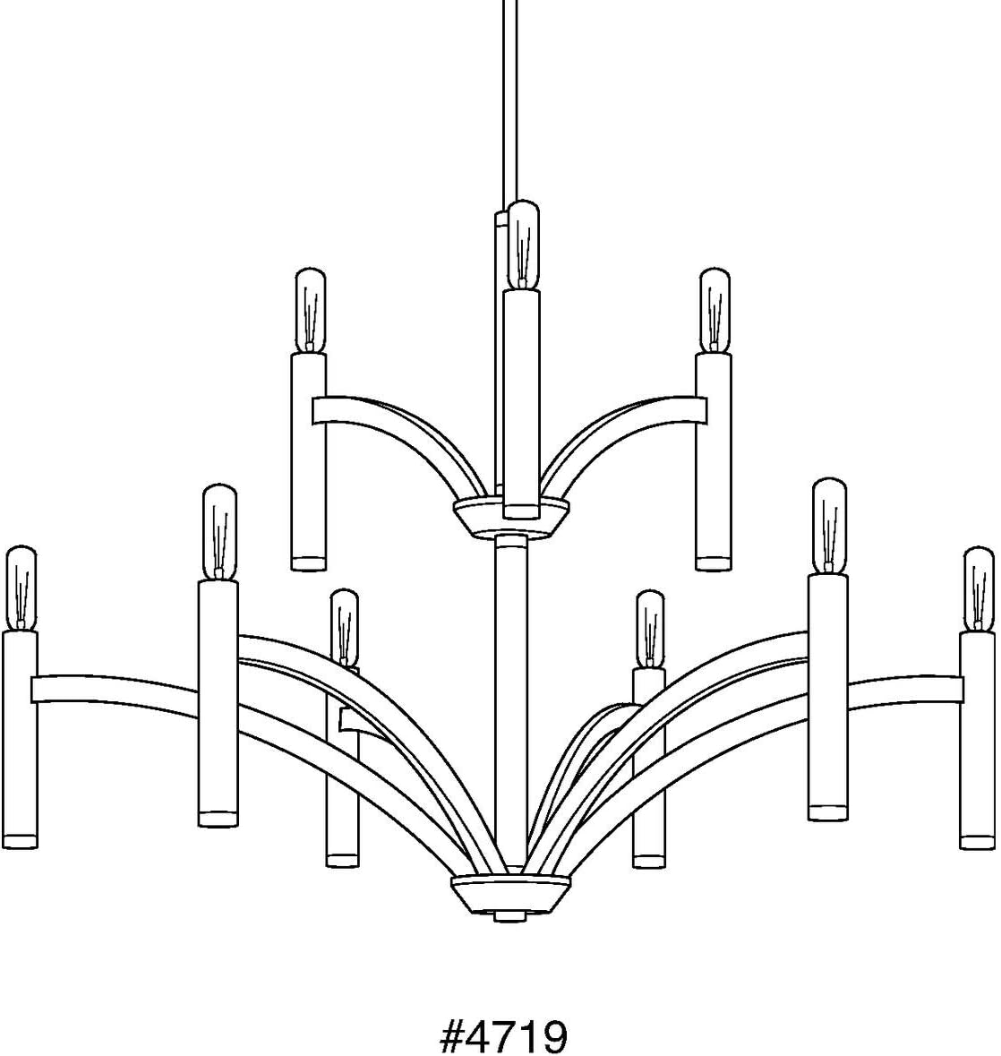 Progress Lighting Draper Collection 9-Light Luxe Chandelier Light Polished Nickel