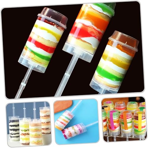 Miniatura 2 de HOMSFOU 30 unidades de pastel empujador de postre Push Up Pop Cake Push Pops Recipientes de tratamiento Pop Contenedores de pastel de pastel de