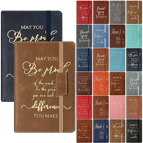 Carnet de remerciement en cuir de qualité supérieure, lot de 24 pièces A6