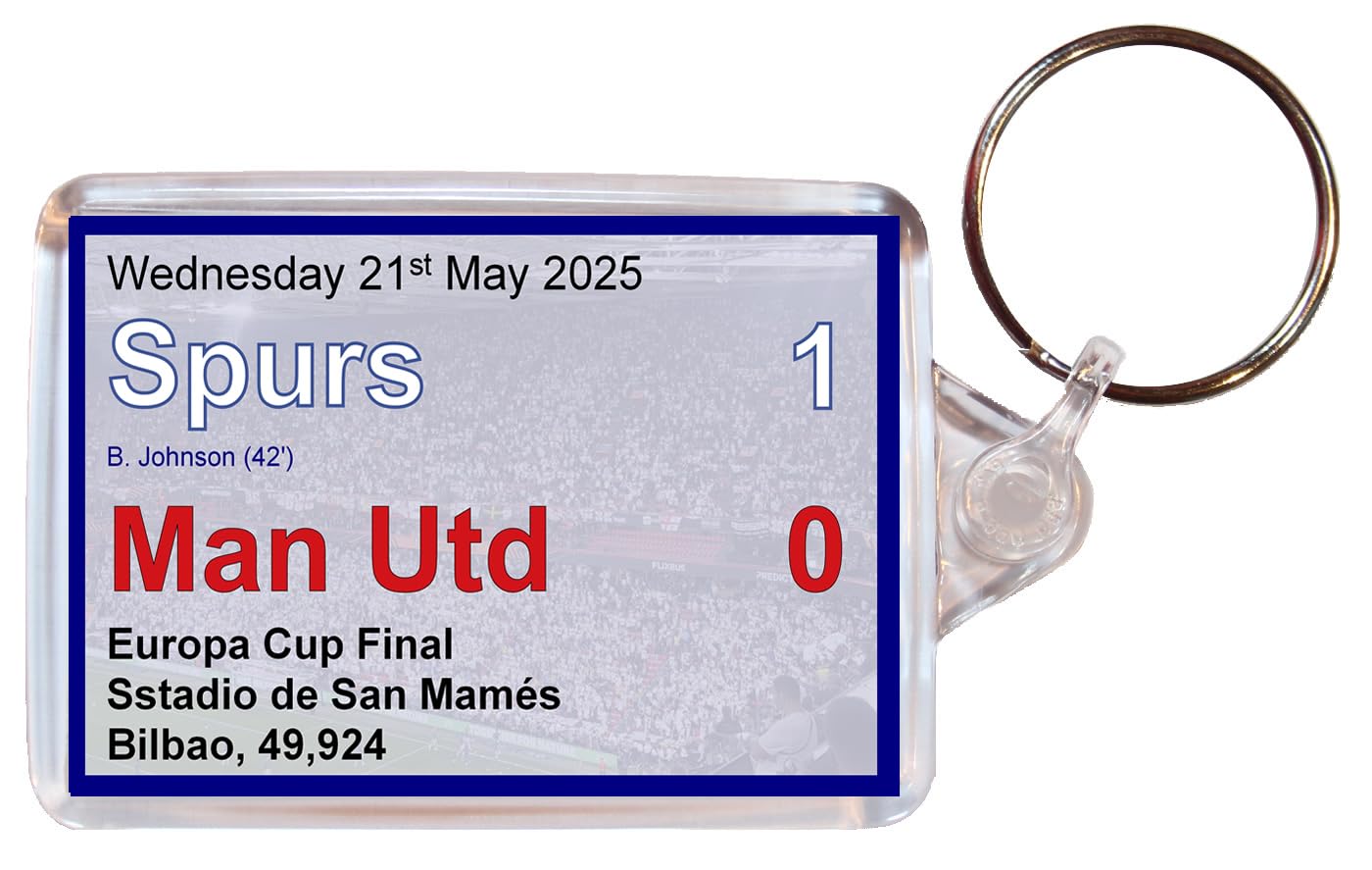 Baked Bean Store Multicolor Spurs Europa Cup Final Scoreboard - Double Sided Keyring