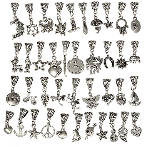 Cuentas de plata tibetana para colgar en pulseras, de Rubyca - Varios estilos