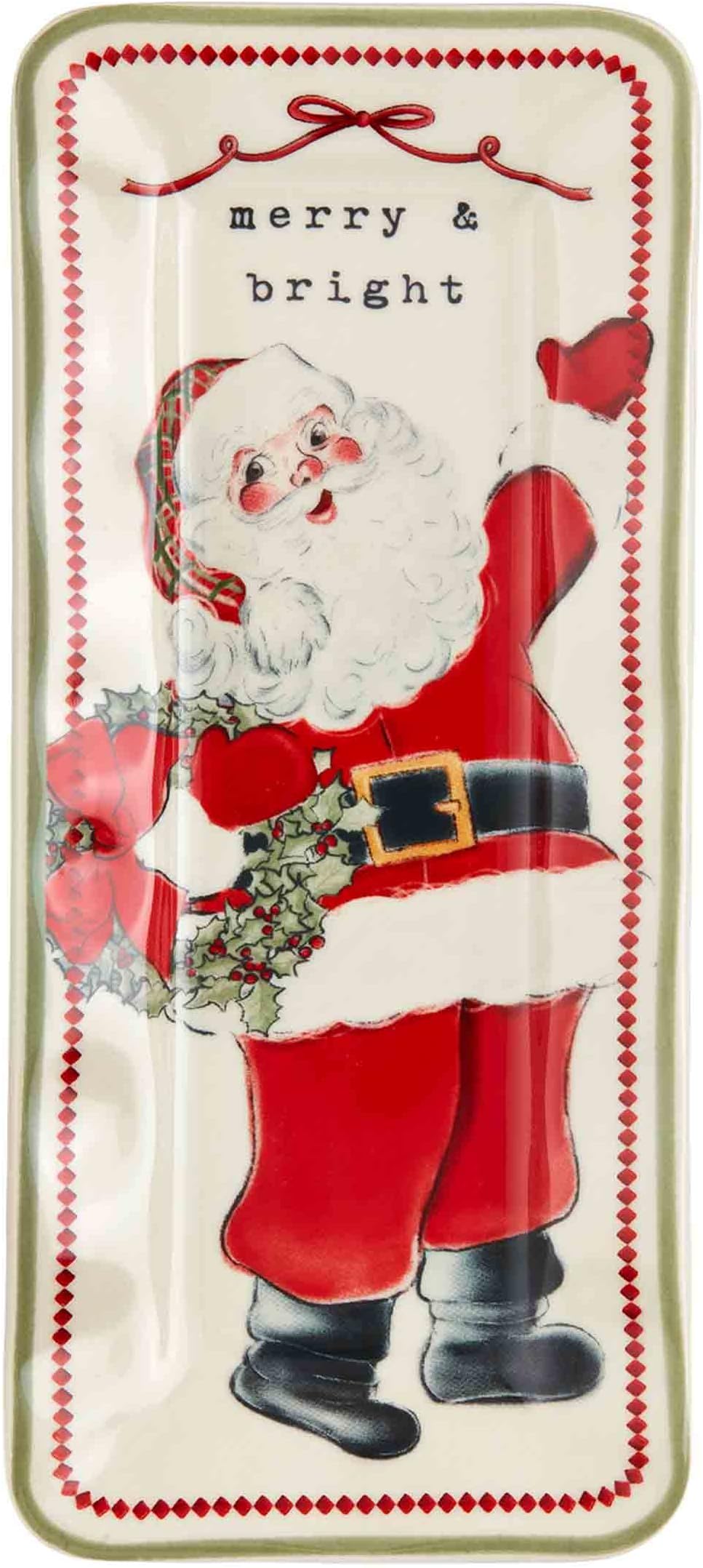 Everything Christmas Plate, Santa Vintage, 4" x 9"