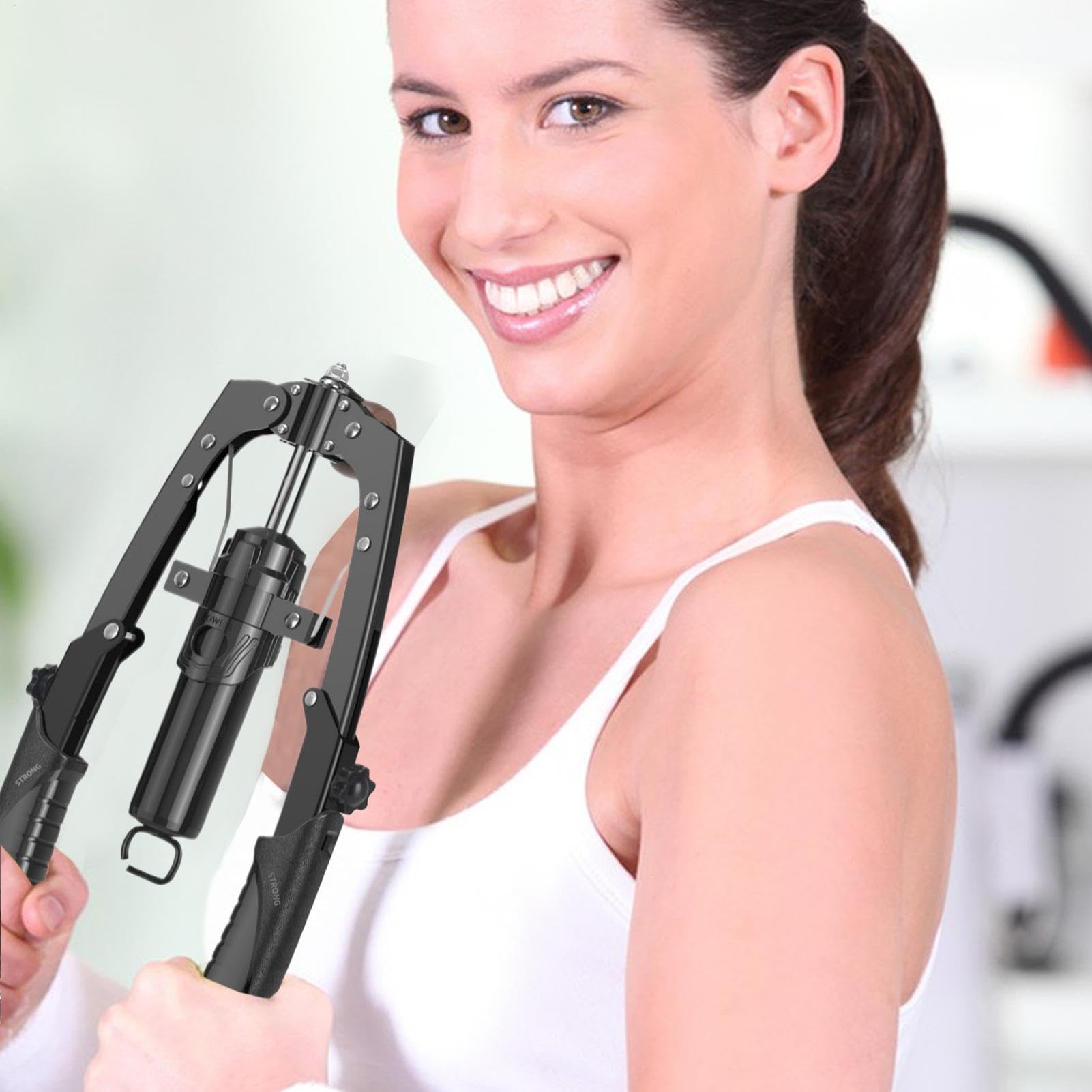 Wrist Strengthener, siłownia tylny ekspander, regulowany opór hydrauliczny, ekspander brzuszny koło do brzucha, wzór Sturdy 21,26 x 11,22 , do treningu pełnego ciała