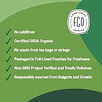 Vista 5 de FGO Té de hojas sueltas de ortiga orgánica, bolsa de papel de estraza que se puede volver a cerrar, 16 oz, el embalaje puede variar (paquete de 1)