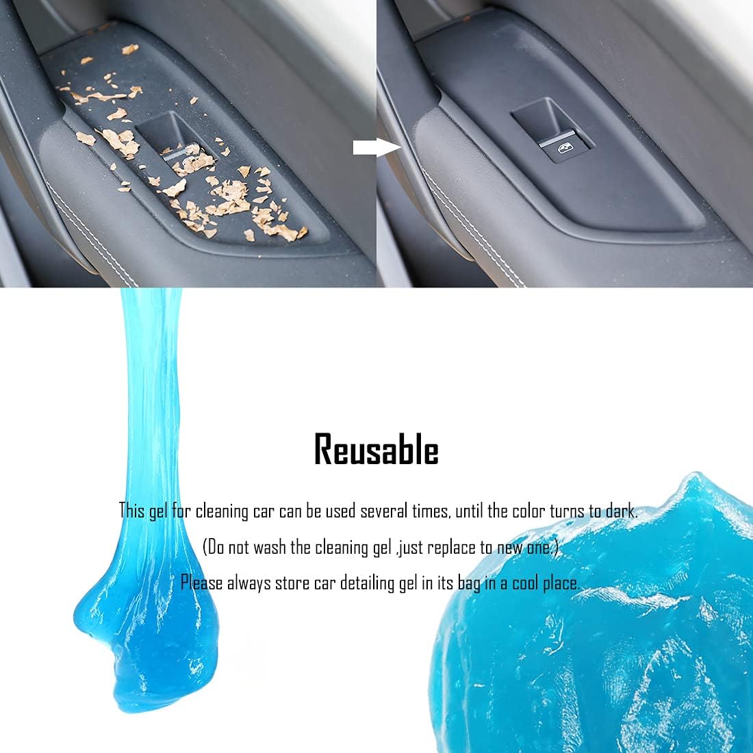 UTSAUTO Cleaning Gel for Car Detailing Putty Car Interior Cleaner Car Vent Cleaner Automotive Dust Clenging Gel for Auto Laptop Home Car Slime Cleaner 1Pcs : Automotive