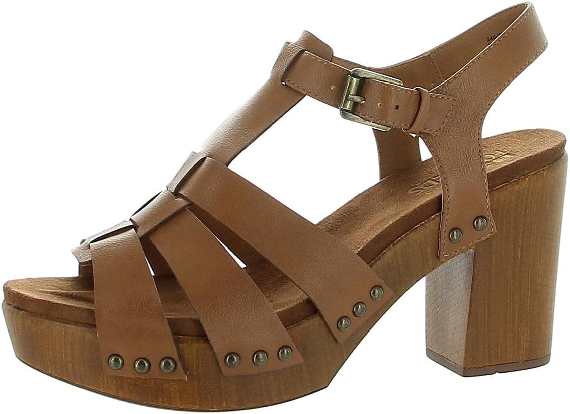 WHITE MOUNTAIN Shoes ALDRIDGE Women's Sandal, COGNAC/SMOOTH, 8H M