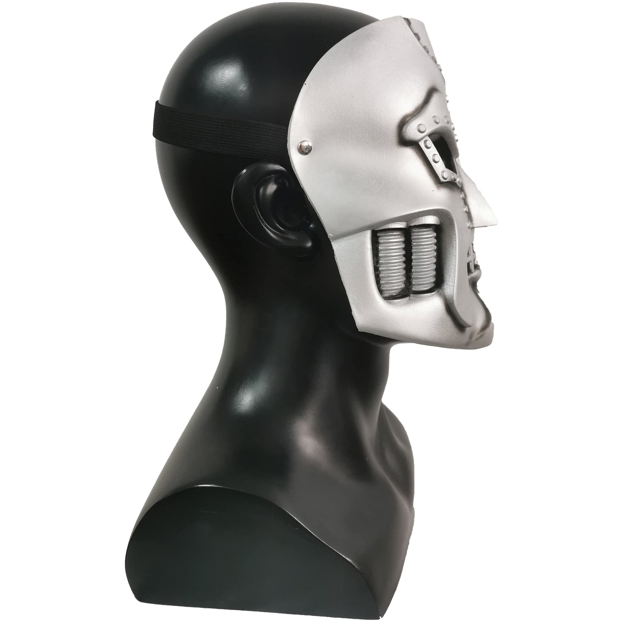 LePyCos Dr Doom Latex Mask Victor Von Doom Helmet Cosplay Halloween Costume Carnival Party Props, Silver - Image 4