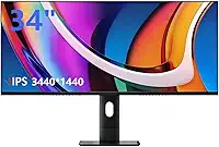 Monitor de computador UltraWide de 34 polegadas, tela IPS rápida 3440 x 1440, 165Hz, 1ms, 95% DCI-P3, compatível com FreeSync e G-SYNC, ideal para jogos, design e codificação, modo vertical