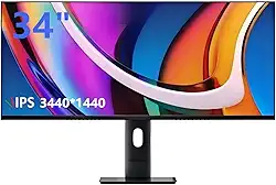 Monitor de computador UltraWide de 34 polegadas, tela IPS rápida 3440 x 1440, 165Hz, 1ms, 95% DCI-P3, compatível com FreeSync e G-SYNC, ideal para jogos, design e codificação, modo vertical