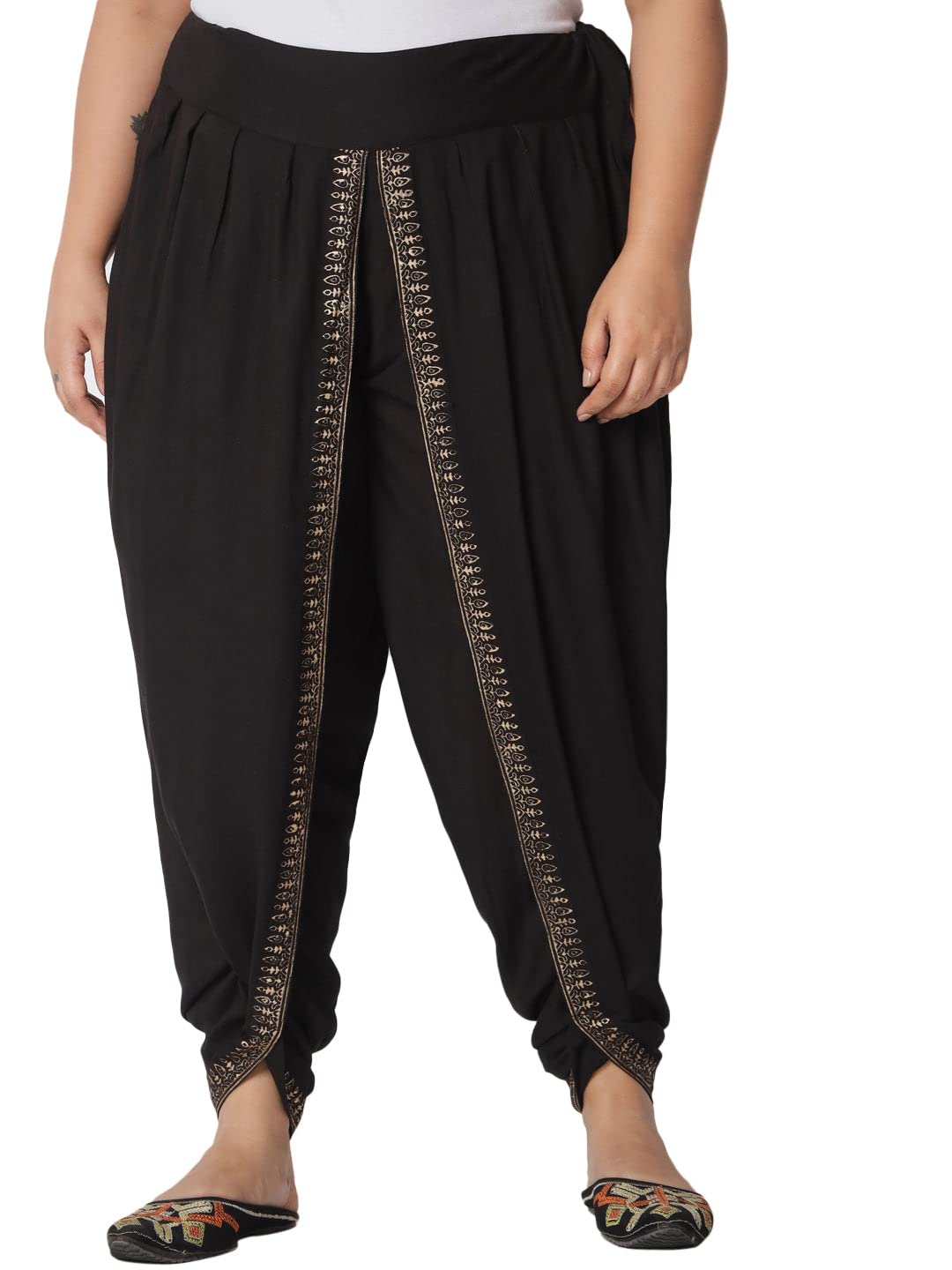 9rasa Women's Plus Size Viscose Hand Block Printed Dhoti Pants for Ethnic Casual FusionWear-picture-23