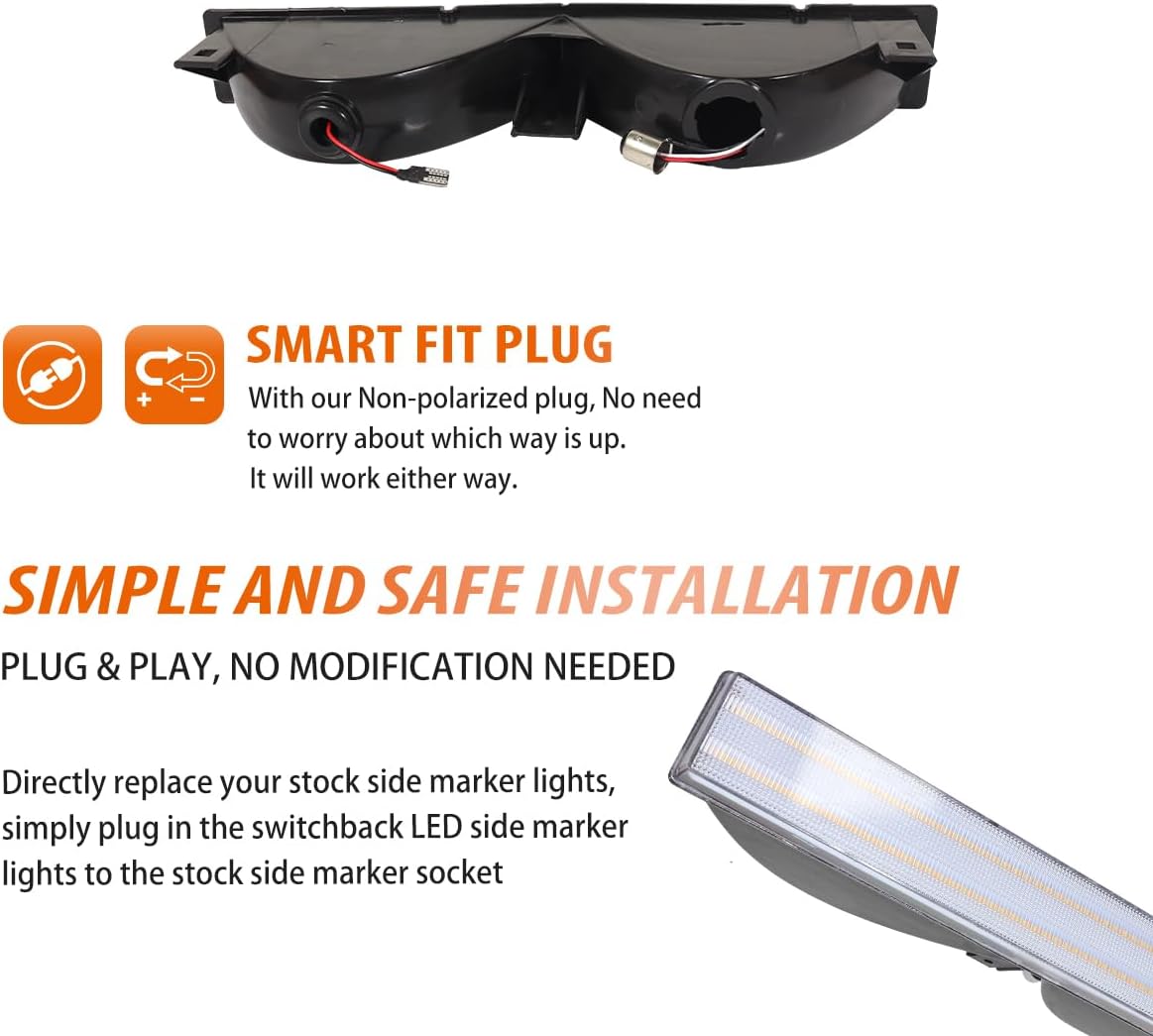 ADIIL For 1982-1987 Chevrolet El Camino Malibu Caballero Clear Lens Switchback LED DRL Turn Signal Lights - Image 6