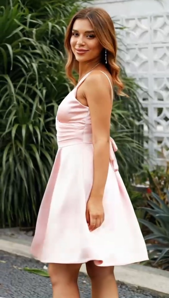 Aazon.co: ZAFUL Ini Vestido De Satén Sin Angas Con Tirantes Delgados Para Ujer, Sexy