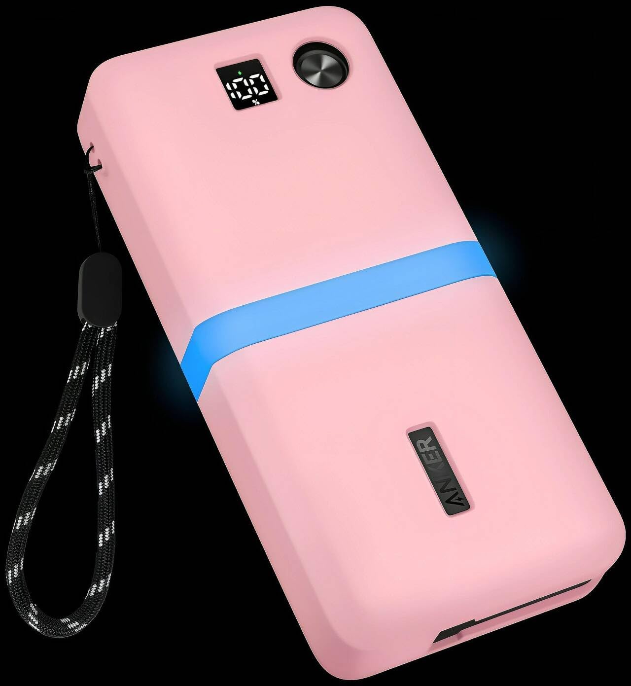 Geiomoo Silicone Cover for Anker Power Bank 20,000mAh Case 3-Port 87W, Soft Protective Scratch Flexible Resistant (Pink)
