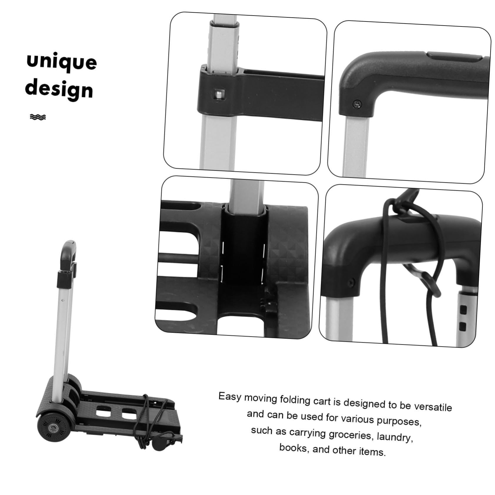 INOOMP Carro Portátil Plegable para Equipaje y Transporte De Materiales Diseño Ergonómico