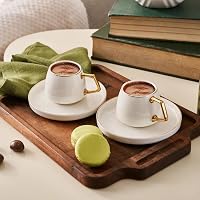 Karaca Saturn Gold Kávéscsésze Szett 6 Személyre, 12 Részes Porcelán Espresso és Csésze Alj 2