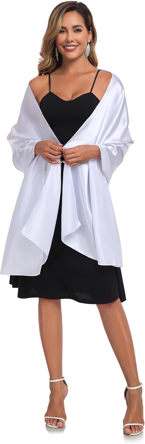 Shawls and Wraps for Evening Dresses Satin Women Long Scarf Wedding Guest Shawl - Image 5