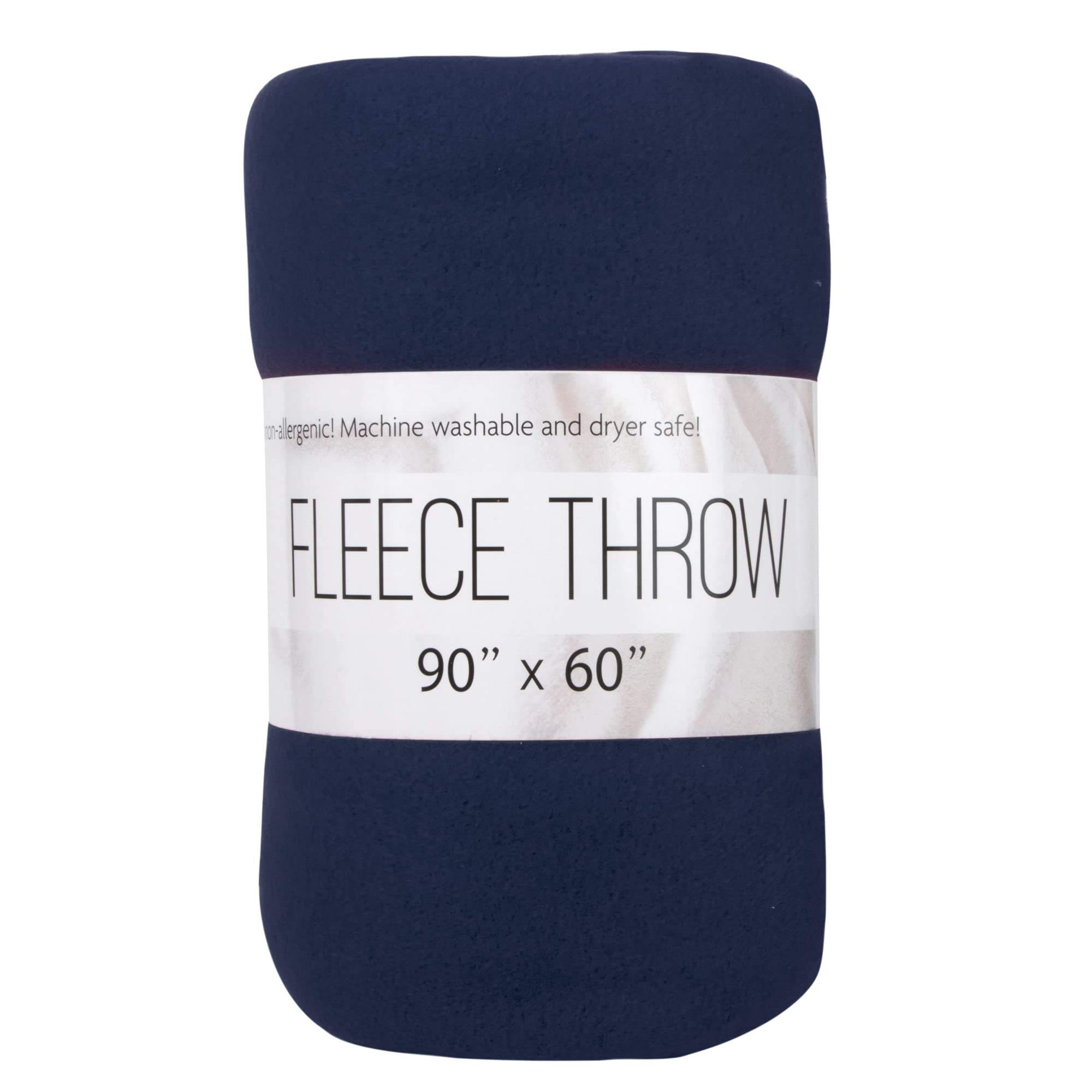 Large Hypoallergenic Fleece Throw Blankets for Twin Bed, Couch 60x80 Livingroom, Chair Throw Cover (Blue)