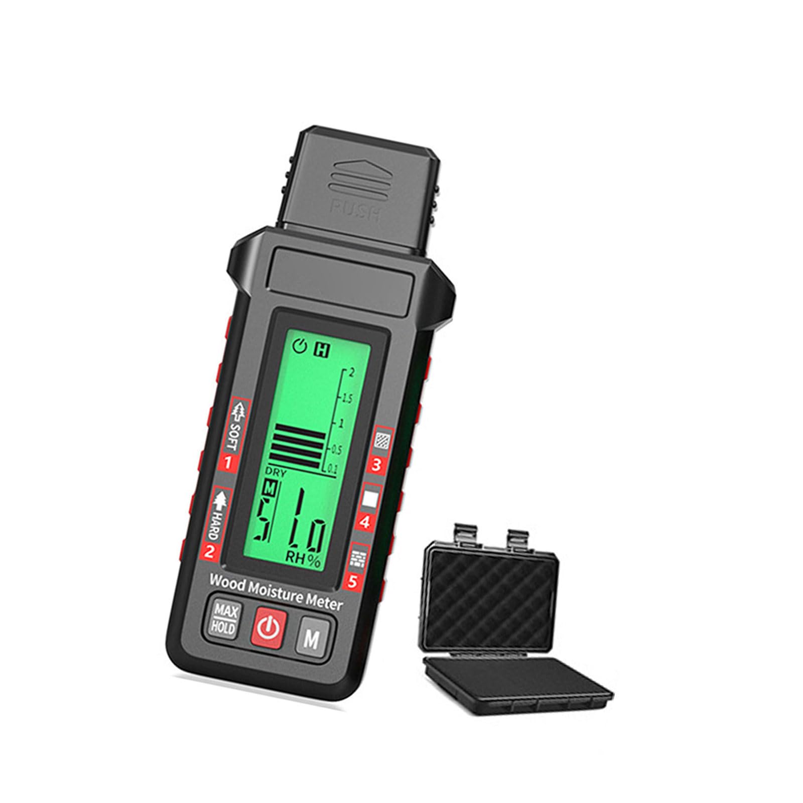 Linvimia Baohu Wood Meter Tester Analyzers For Construction And Carpentry With Large Screen Display And Quick Reading Dampness Tester For Wood Building Substance Moistures Handheld Dampness Meter