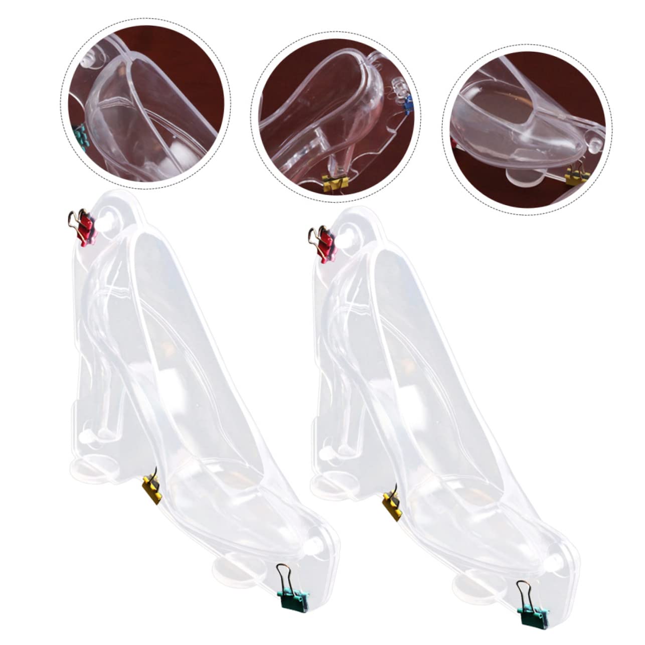 TOPBATHY 6piezas Moldes Transparentes Para Hornear Diseño De Zapato De Tacón Para Postres y Galletas Desmoldeo y Limpieza