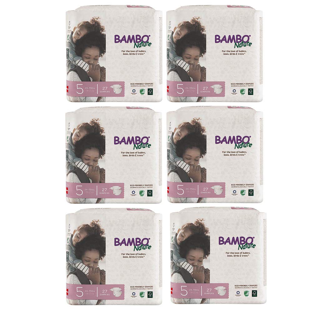 Bambo Nature Diapers Size 5, Mega Pack 11-25kg (162 diapers)