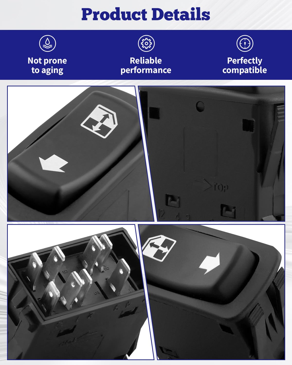 P27-6227 Door Window Switch Electric Power Switch Fit for Peterbilt Cab Door