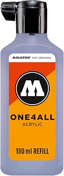 Molotow ONE4ALL Acrylic Paint Refill, For Molotow ONE4ALL Paint Marker, Blue Violet Pastel, 180ml Bottle, 1 Each 692.209