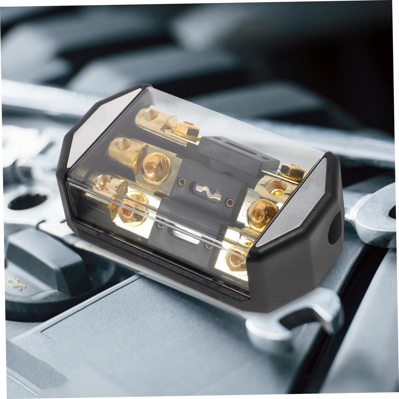Car Amplifier Fuse Holder 3 Way 100a Plastic Copper Audio Block