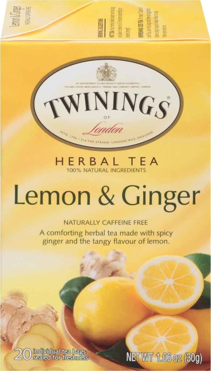 Twinings of London Lemon & Ginger Herbal Tea, 20 Count (Pack of 6)
