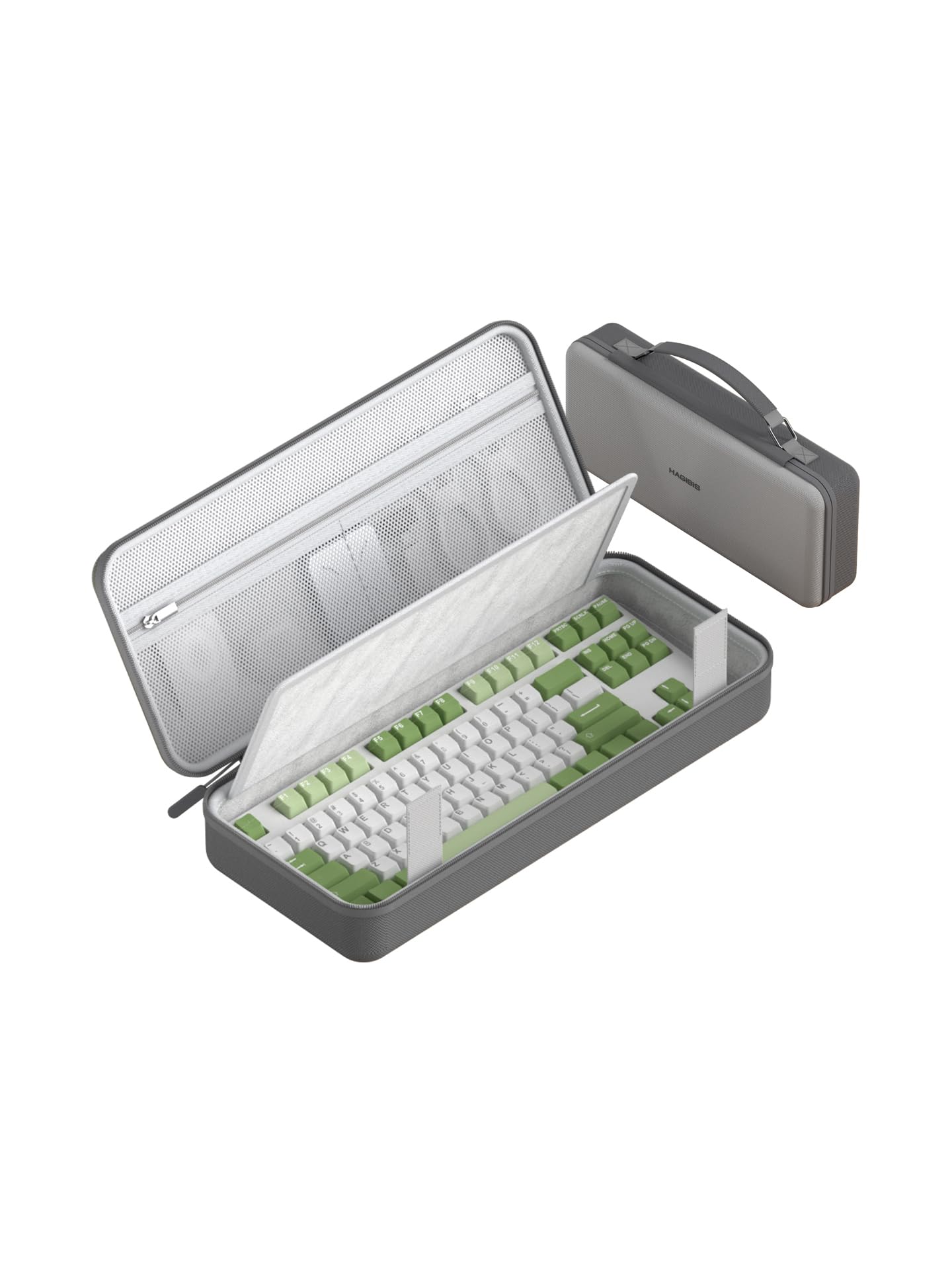 Hagibis Tastaturtasche, Hartschale, tragbare Reise-Tragetasche, 68/87 Tasten, EVA, 900D, Oxford-Stoff, Aufbewahrungskoffer, elektronischer Organizer, stoßfest, wasserdicht (Grau, 87 Tasten)