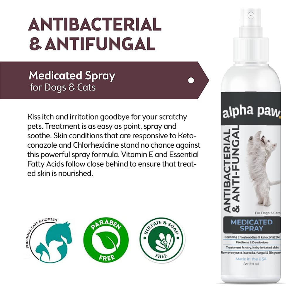 Smiling Paws Pets Advanced Chlorhexidine & Ketoconazole Spray for Cats