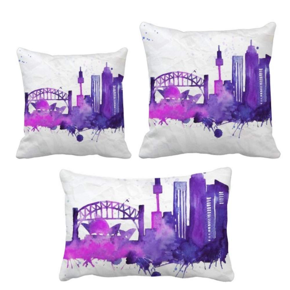 Cadeau décoration maison avec cette housse de coussin Opéra de Sydney style aquarelle