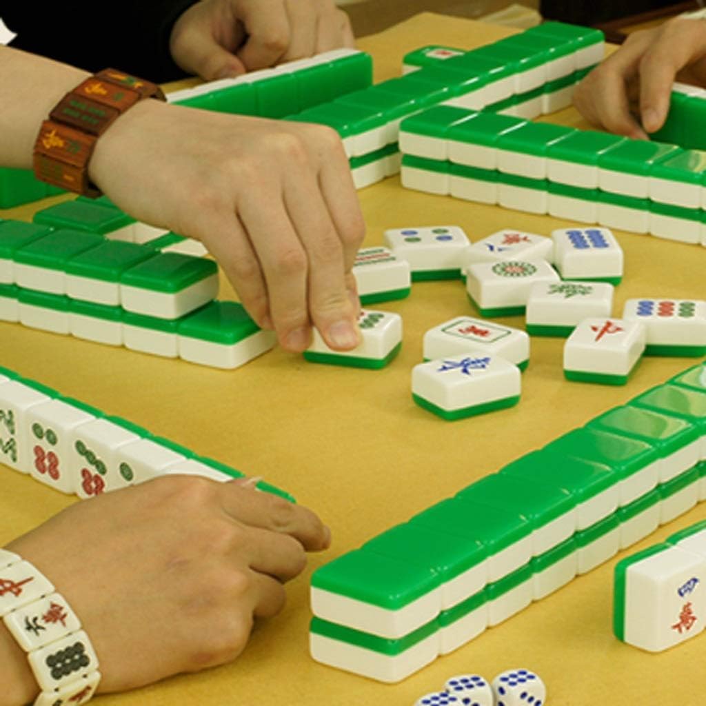 Mahjong Cinese 144 Tessere in melamina numerate Set di Gioco Majong Completi for Viaggi, Feste, Giochi di Famiglia, Tessere Mahjong(Pink,42#)