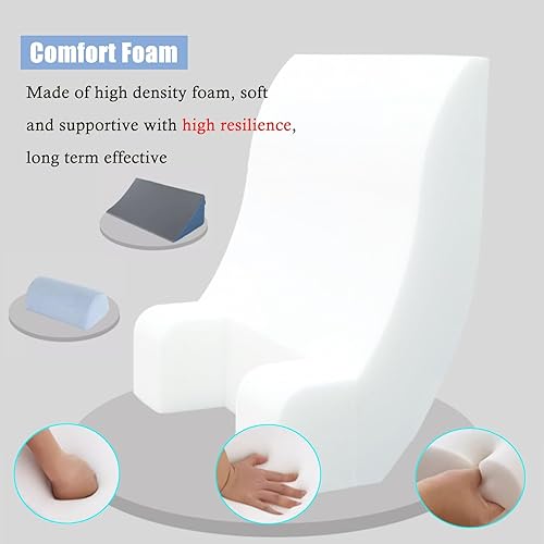 Miniatura 6 de Blue Acid Reflujo Almohada de viaje, almohada de cuña de cama de 14 pulgadas de alto para Gerd después de cirugía, parálisis cerebral, mastectomía,