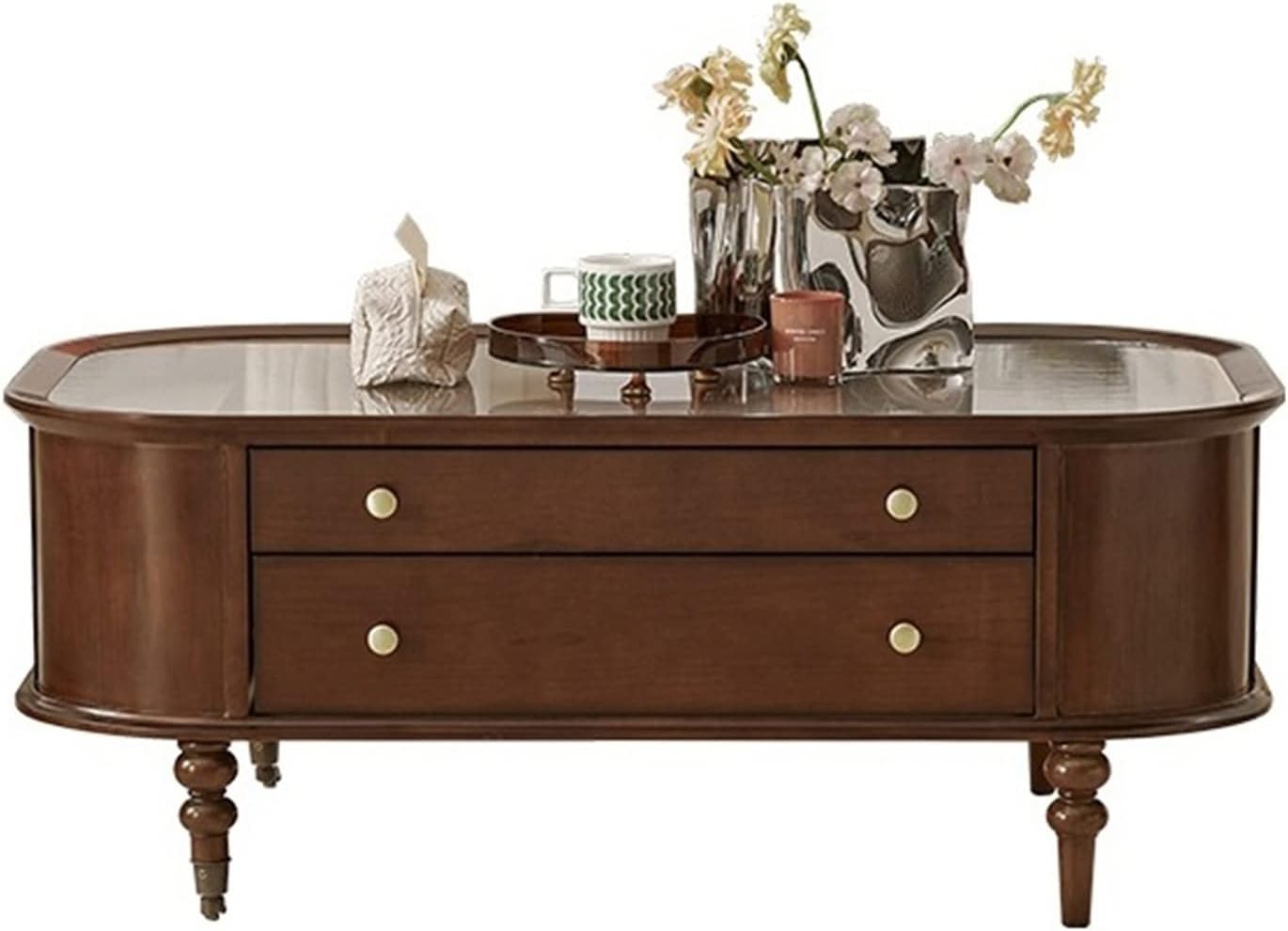 ARZARF Vintage Wood Coffee Table, Rectangular Living Room