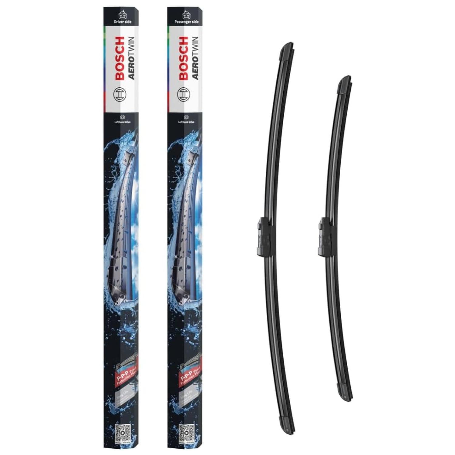 Bosch Aerotwin Aerotwin eA 297 S Tergicristalli Anteriori, Set di 2 Tergicristalli di Ricambio, con Adattatore Preassemblato, 600 mm / 500 mm - Confezione Salvaspazio