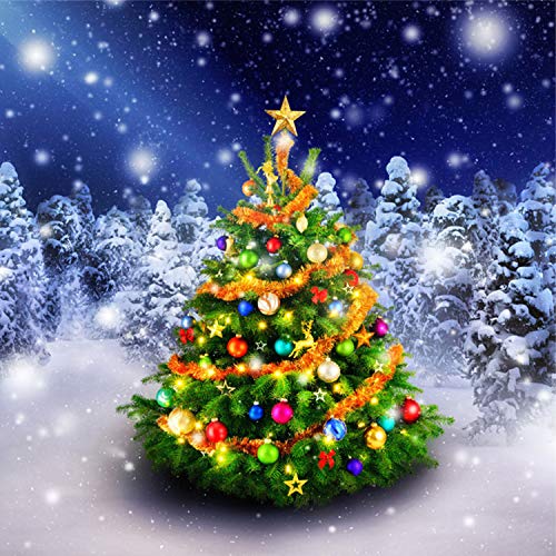 ANMUXI 5D Diamant Peinture Kits de Forage Ronds Complets pour Adultes Diamant Art Strass Broderie Point de Croix Artisanat Sapin de Noël 30x30CM/ (12x12in) Cover