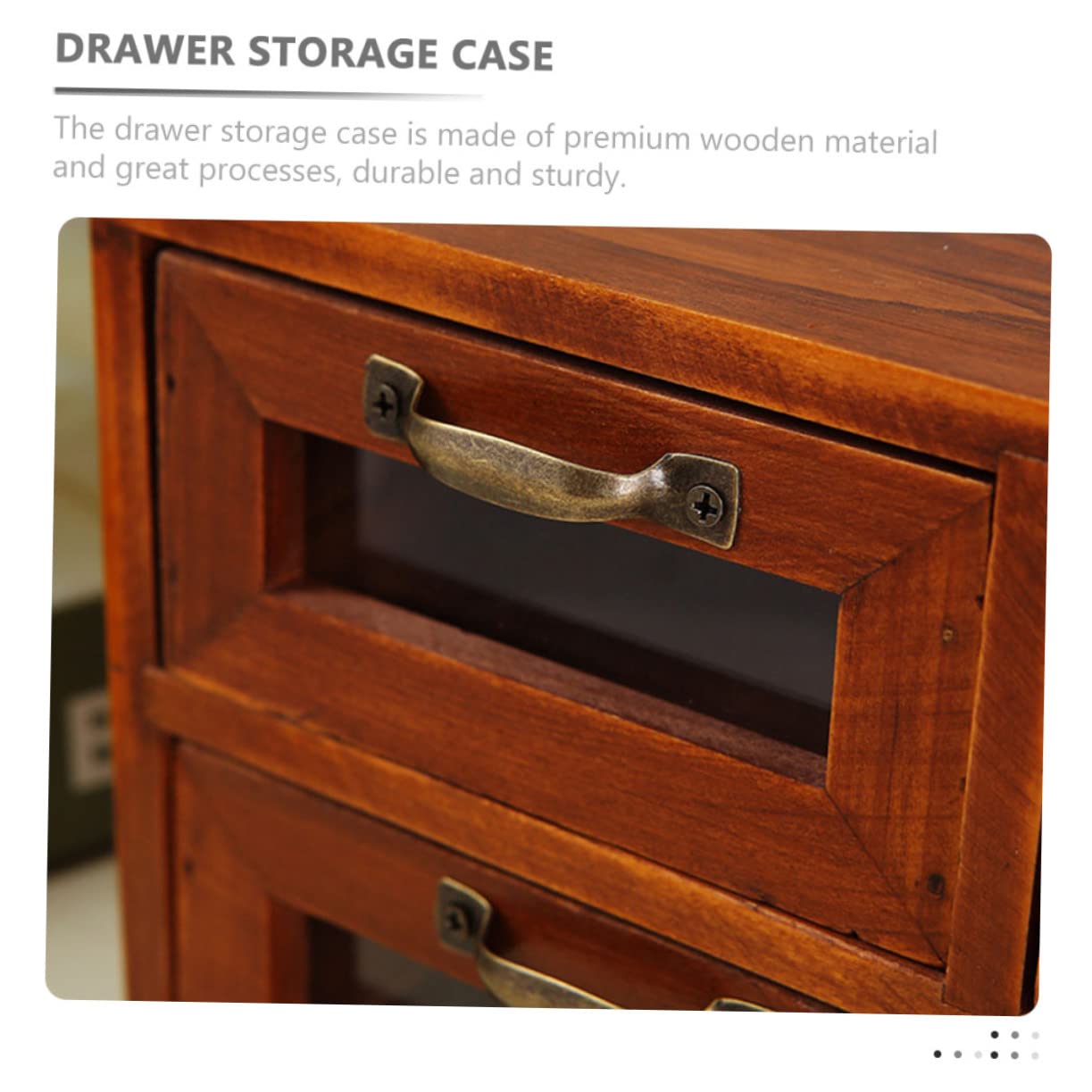 Lurrose Organisateur Bois Vintage Pour Bijoux Et Accessoires Rangement Élégant Double Couche Pour Bureau Et Maison