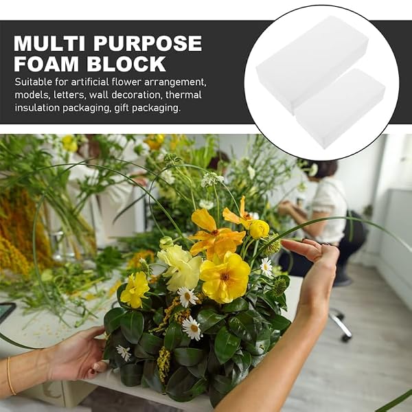 STOBOK 4pcs White Foam Blocks Floral Arranging Modeling Sculpting for Crafts Modeling DIY Foam Block Projects Crafts Making, 7.87X3.93X1.96In by STOBOK - Image 8