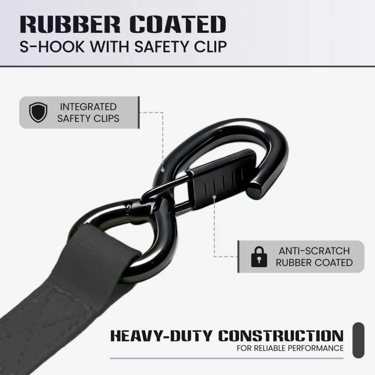 Retractable Ratchet Straps (4-Pack) - 1 Inch x 13 Feet (1,800lb Break Strength) - Auto Self Retracting Tie Down Straps for Truck, Cargo Trailer, Motorcycle, ATV, UTV - Black - Image 6