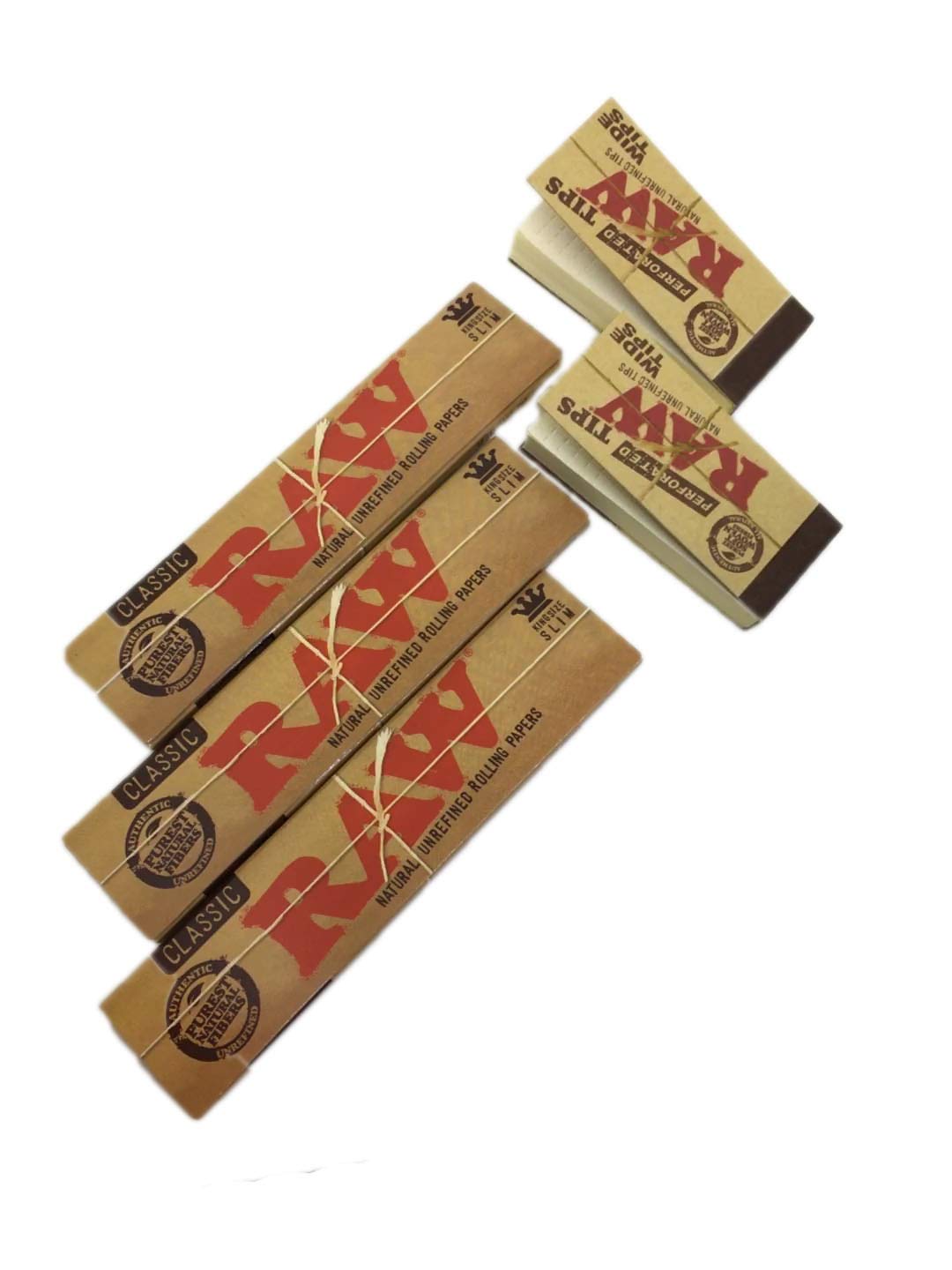 Treasure House RAW Unbleached Brown King Size Slim 96 Leaves Rolling Paper & 100 RAW Filter Tips by RAW.-image-47