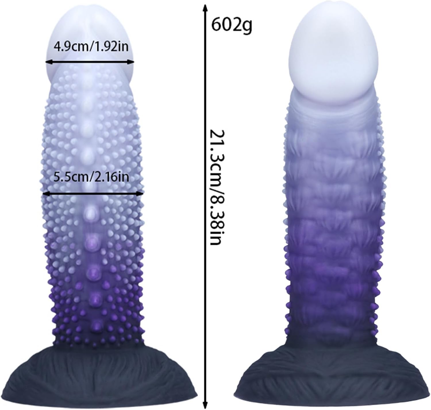 8.38'' Realistic Monster Silicone Anal Dildo Adult Sex Toy for Women, Colorful Huge Thick Flexible G-spot Stimulator Liquid Dildo with Strong Suction Cup, Hedgehog Anal Plug Prostate Massager