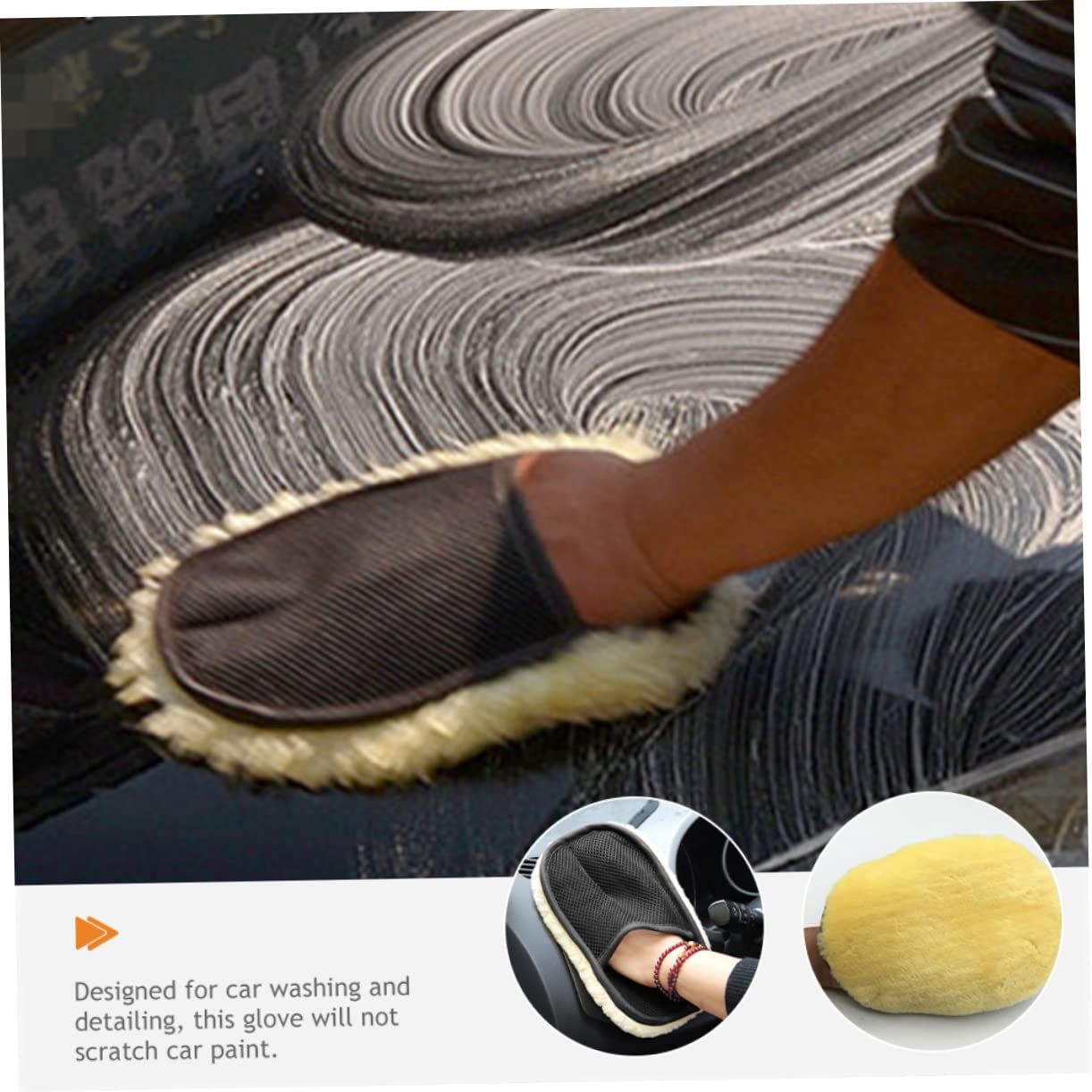 Alipis Guantes De Lavado De Coche De Lana para Detallado De Automóviles Y Absorbentes para Limpieza Interior Y Exterior del Vehículo 6 Piezas*3