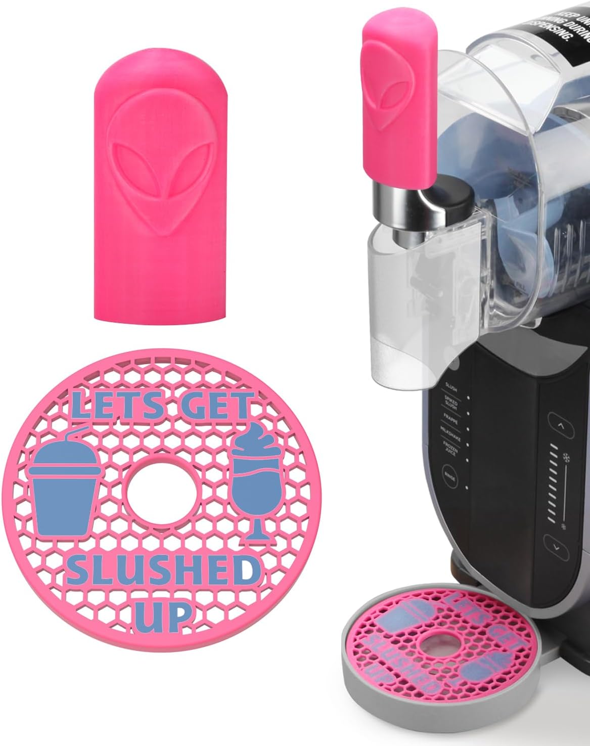 Luminous Handle Cover & Drip Tray Insert for Ninja Slushi Machine FS301/FS300 – Decorate Your Slushie Device – 3D Printed PETG Accessories with Anti-Slip Design (Alien Red, Glow-in-the-Dark) Luminous Handle Cover & Drip Tray Insert for Ninja Slushi Machine FS301/FS300 – Decorate Your Slushie Device – 3D Printed PETG Accessories with Anti-Slip Design (Alien Red, Glow-in-the-Dark)