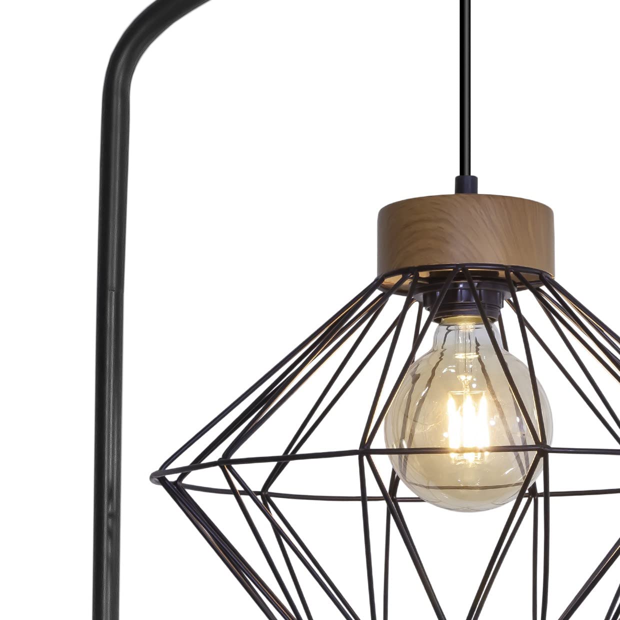 Pied Salon Antibes Noir - Bois 1 x 60 W E-27