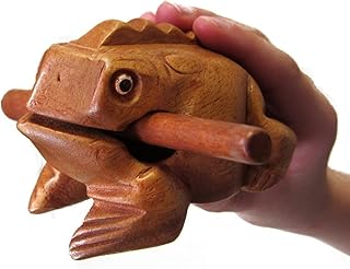 GPCT [Wooden Frog] Croak Guiro Toy. 4 Inch Medium Size, Sophisticated Craftsmanship, Croaking [Loud Sound] Frog Percussion Instrument- (Mango Wood)