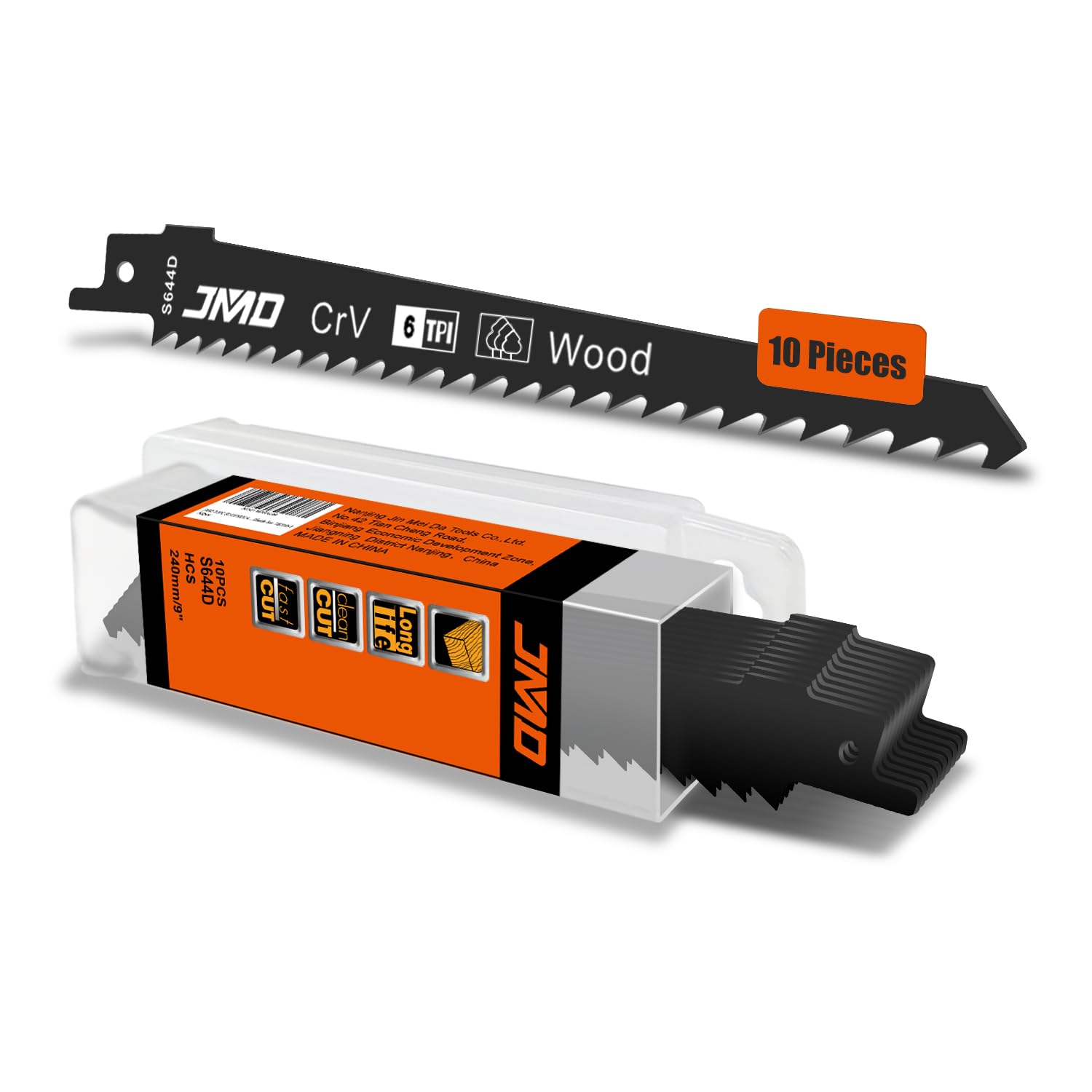 Reciprocating Saw Blade JD 10-Piece S644D s Wood 6TPI