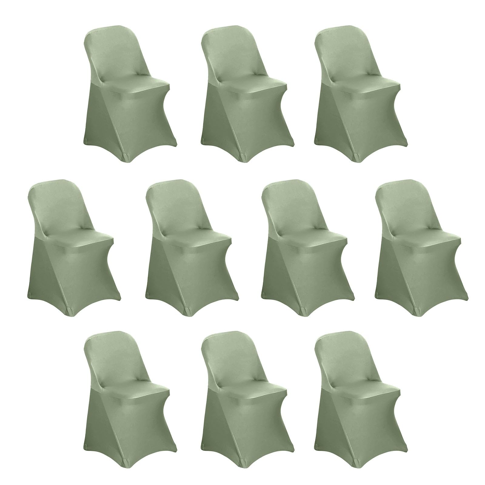 Efavormart 10 Pack Dusty Sage Green Spandex Folding Slip On Chair Covers, Stretch Fitted Chair Covers - 160 GSM