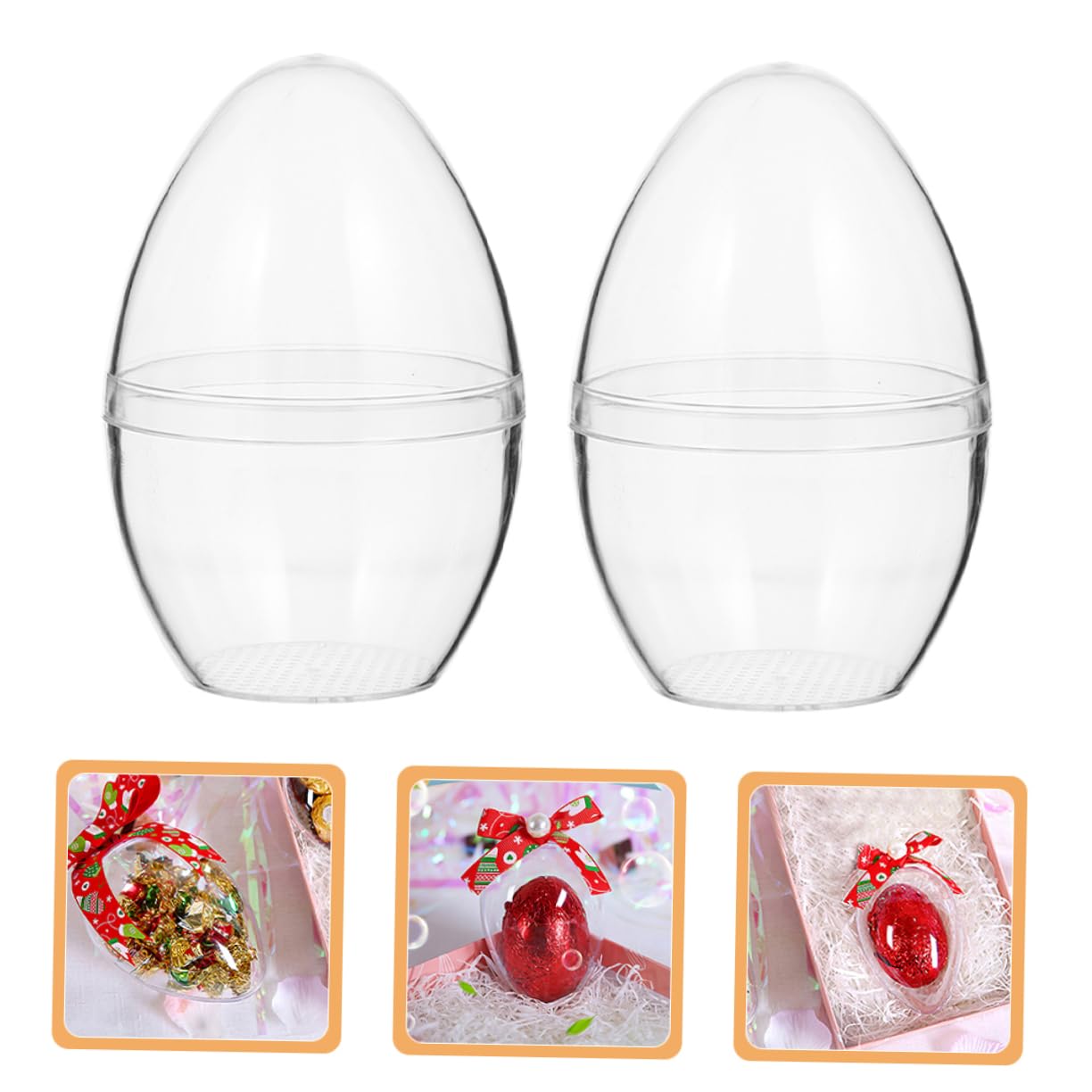 Gadpiparty 5 Pezzi di Uova di Pasqua Trasparenti in Plastica Riempibili, Palline Trasparenti A Forma di per Lavoretti, Bomboniere Pasquali, Decorazioni per La Casa E attività di Caccia